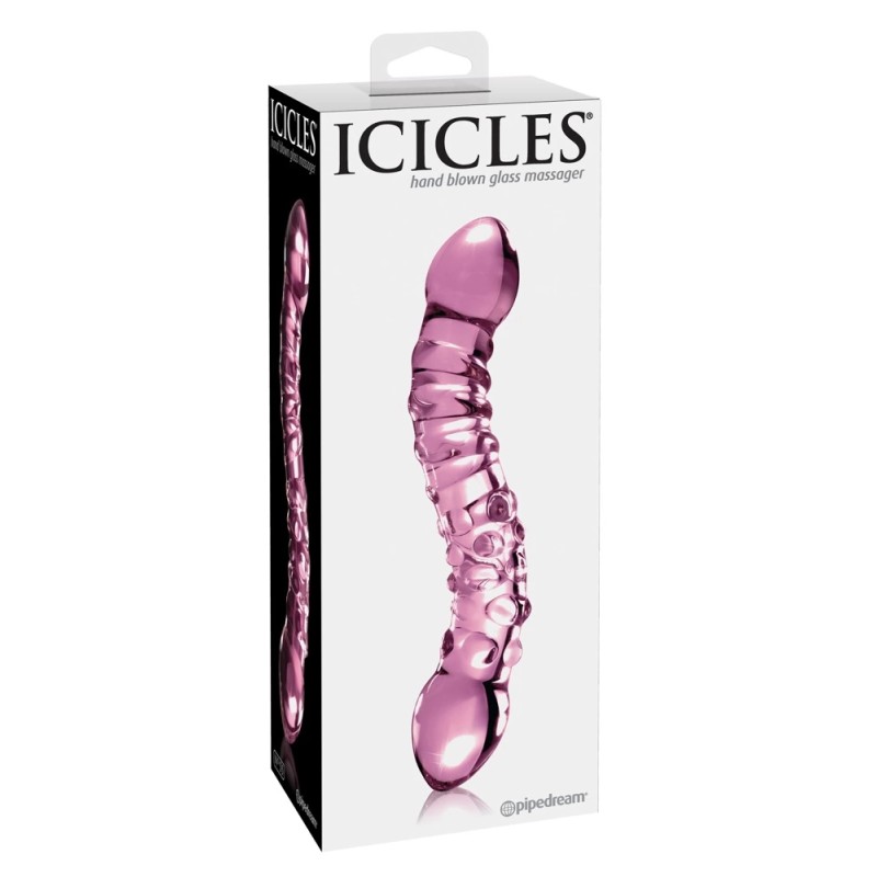 Icicles - Podwójne Szklane Dildo Z Wypustkami